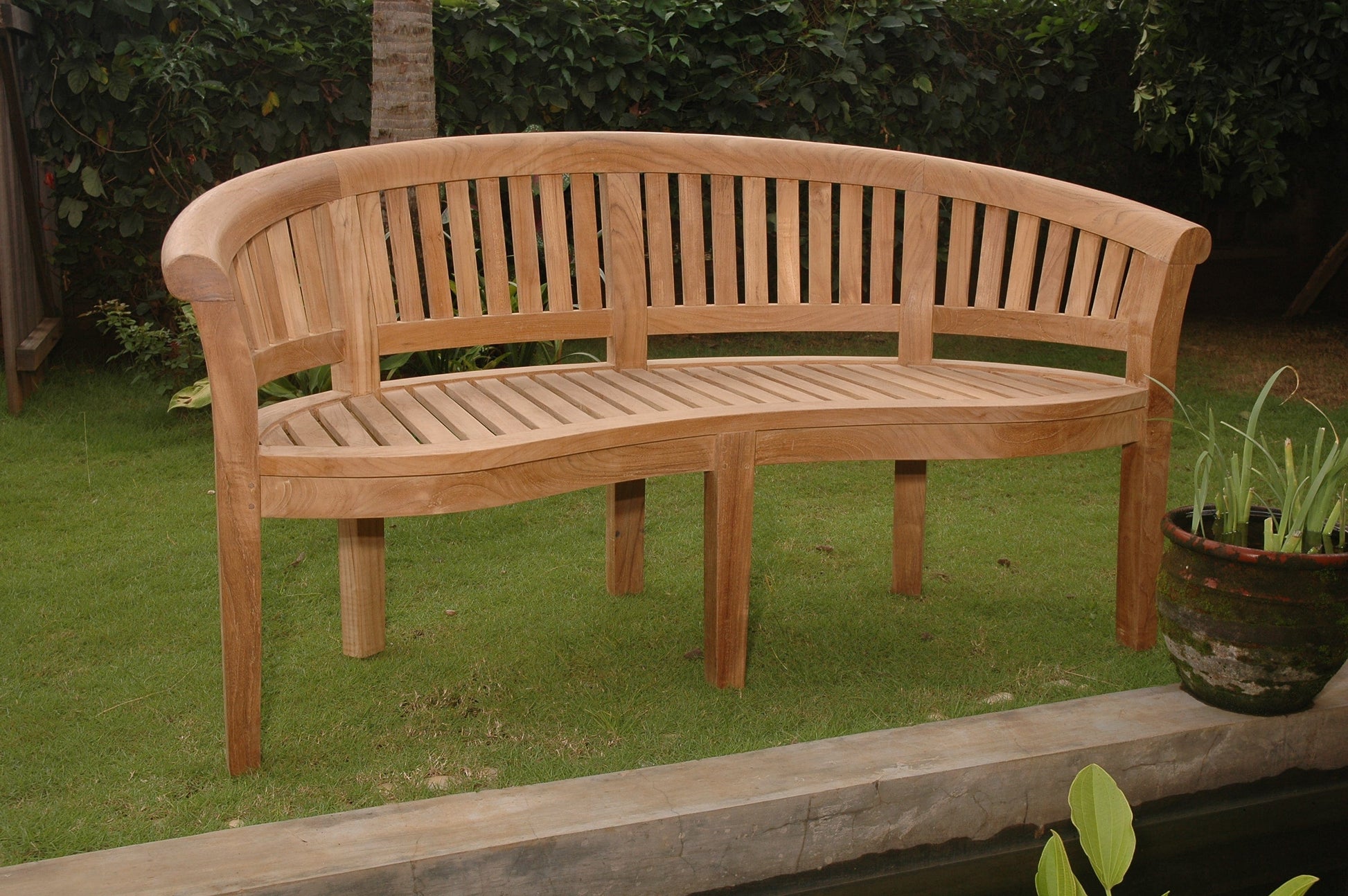 Curve 3-Seater Bench Extra Thick Wood