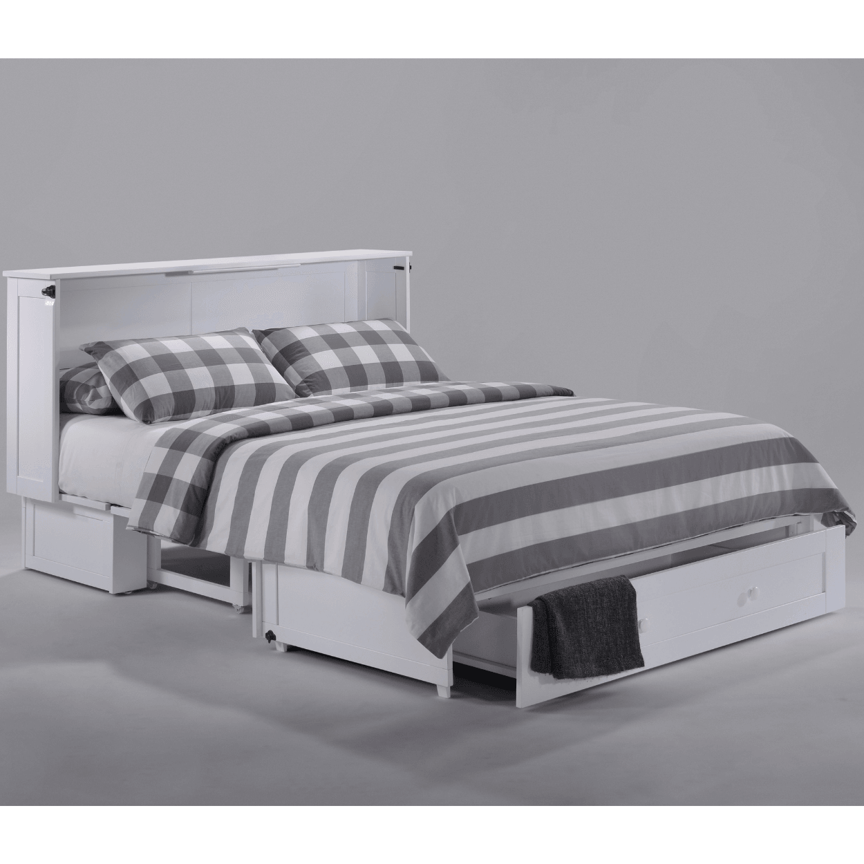 Clover Queen Murphy Cabinet Bed White - Murphy Bed Direct