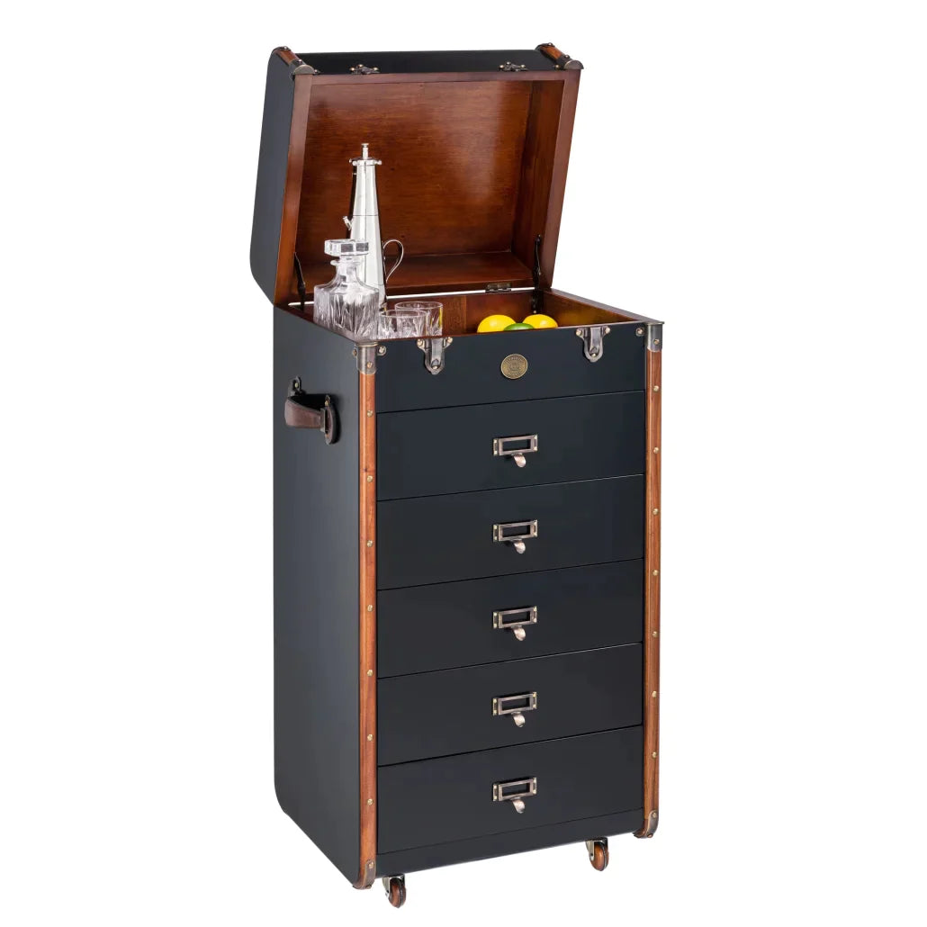 Stateroom French Finish Dresser Drawers Chest Trunk by Authentic Models, Large