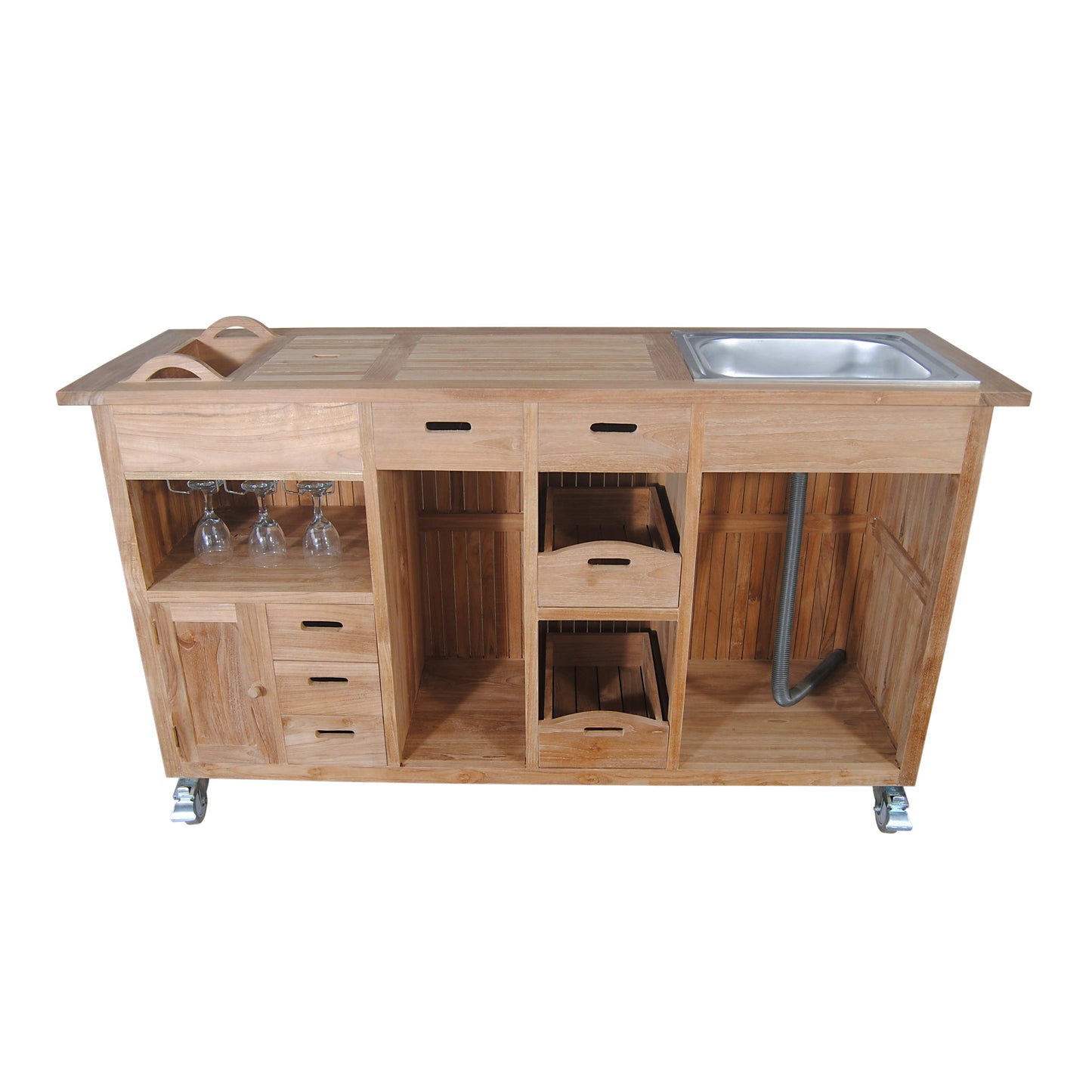 Safari Pool Side Teak Bar Cabinet  - Outdoor