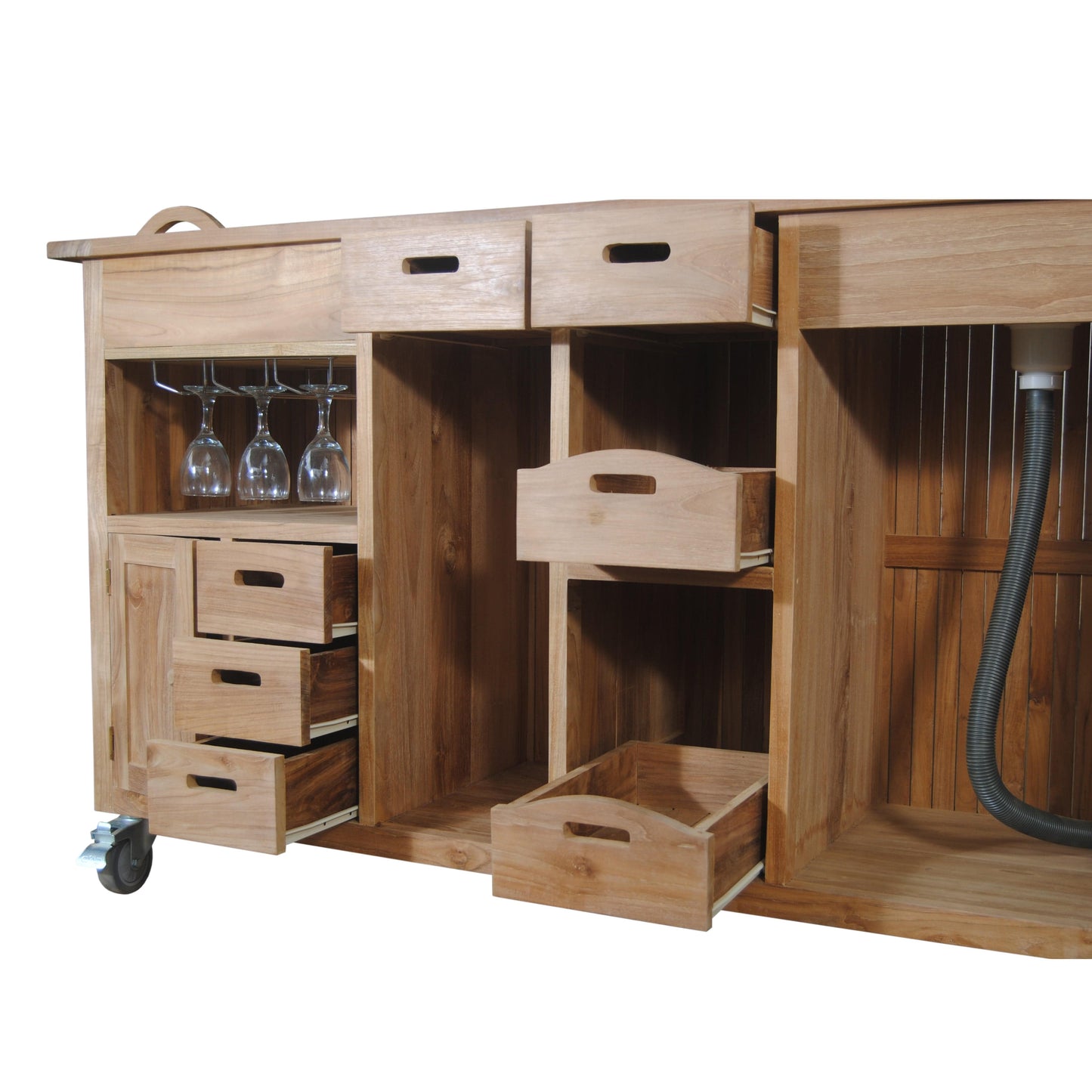 Safari Pool Side Teak Bar Cabinet  - Outdoor