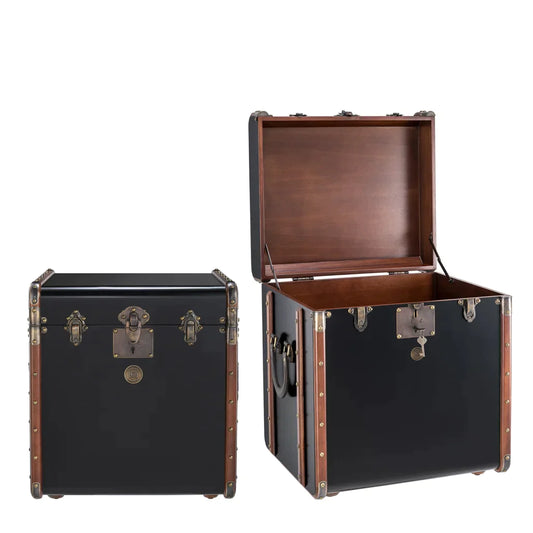 Stateroom End Table Chest by Authentic Models, Black