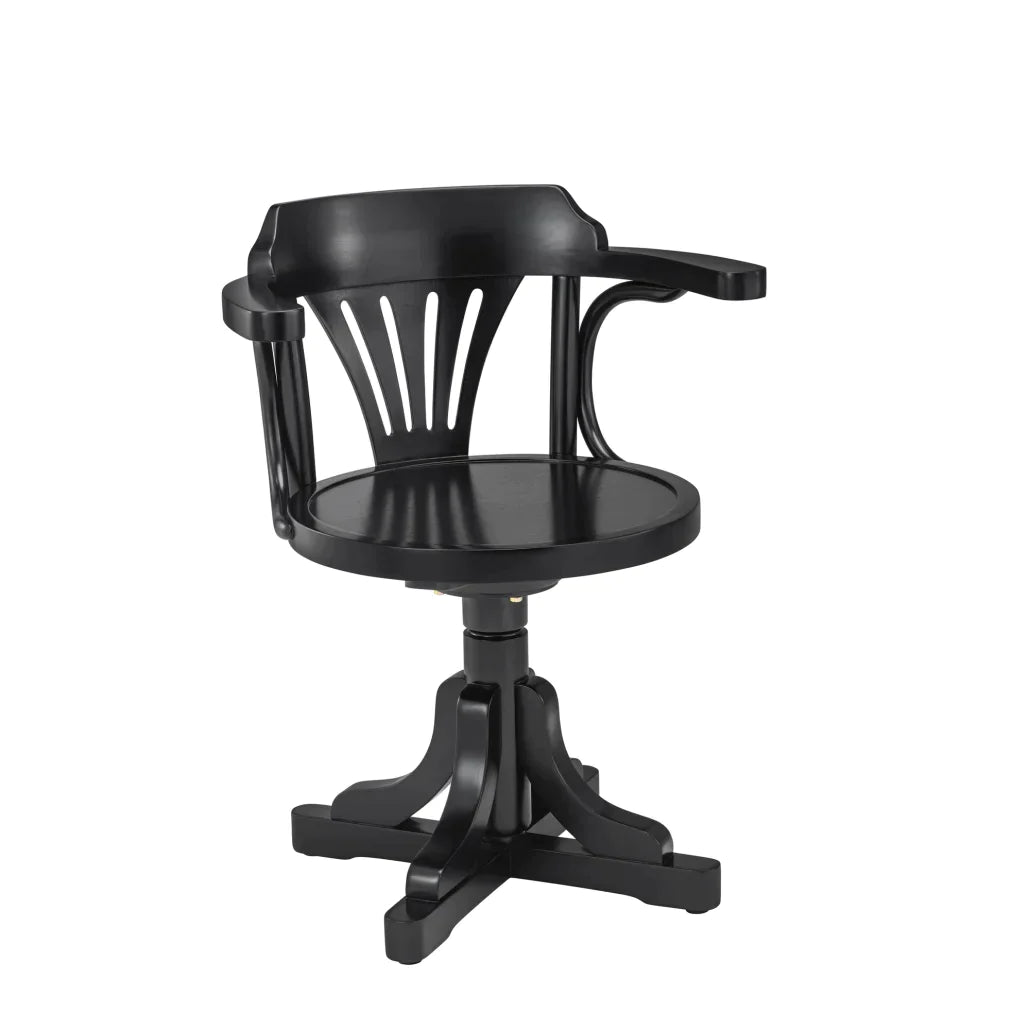 Purser's Hardwood Desk Chair by Authentic Models, Black