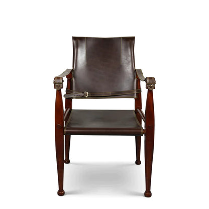 Bridle Leather Campaign Chair by Authentic Models, Black