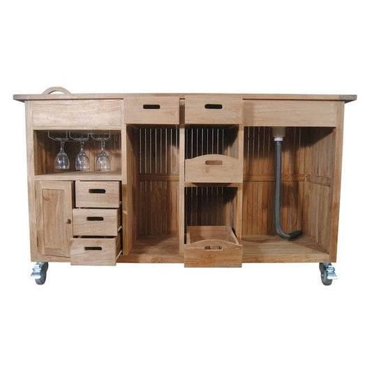 Safari Pool Side Teak Bar Cabinet  - Outdoor